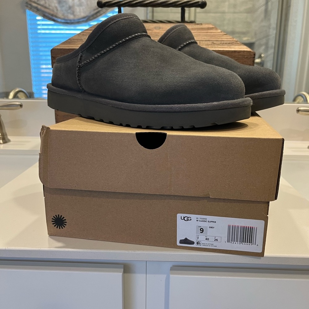 UGG Grey Suede Slip-Ons